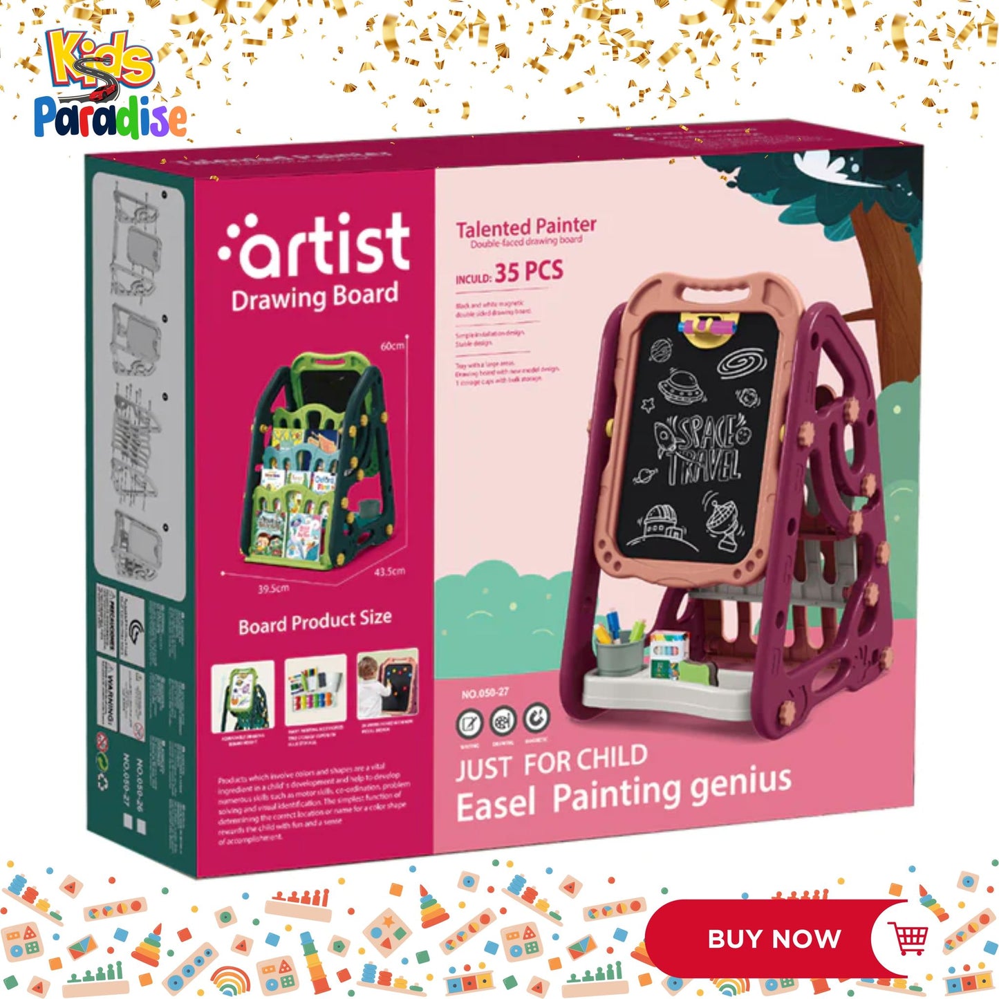 Magnetic Drawing Board for Artists with White Surface