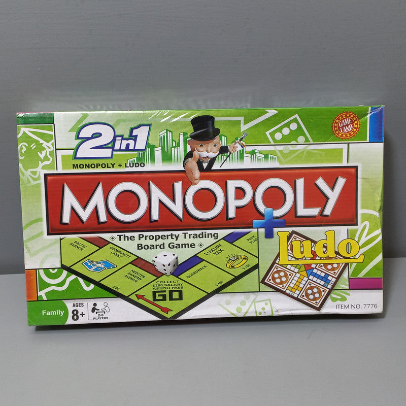 Monopoly Board Game Ludo 2 in 1 Basic Traditional Game