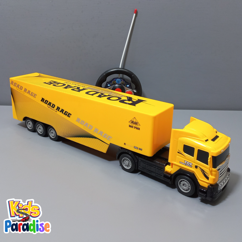 1:32 Scale RC Remote Control Truck Container Carrier Transport Logistic Truck - 21 Inches Long 12 Wheels Over Sized Cargo Truck Toy