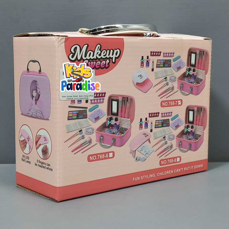 Sweet Make up Kids Makeup Kit for Girl, 22 Pcs Washable Makeup & Nail Art Toy 768-7