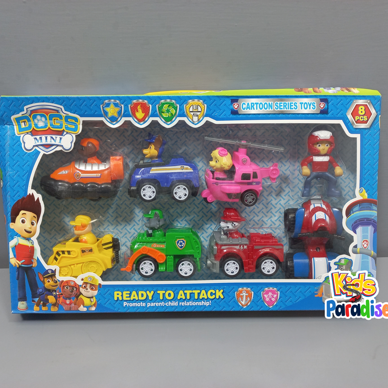 Paw Patrol Pull Back 99B PAW PETROL Toy Car 8 in 1