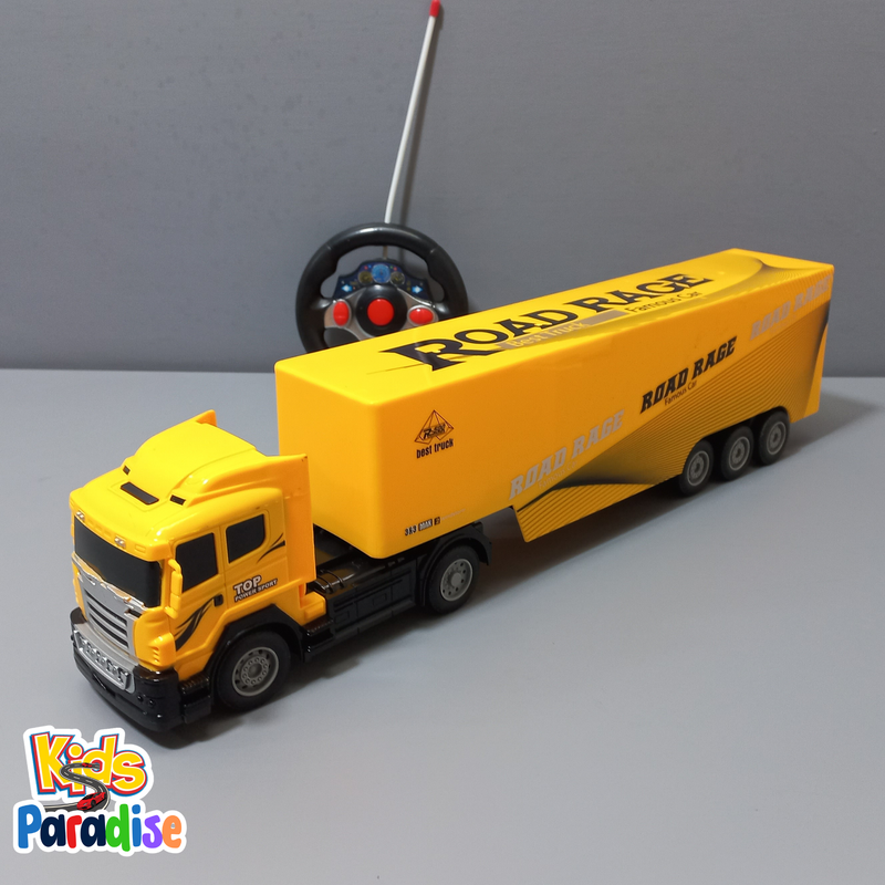 1:32 Scale RC Remote Control Truck Container Carrier Transport Logistic Truck - 21 Inches Long 12 Wheels Over Sized Cargo Truck Toy