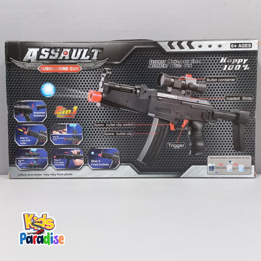 Assault Submachine Water and Soft Bullets Gun For Kids