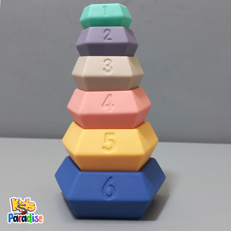 Soft Rubber Folding High Building Blocks 6 Pcs