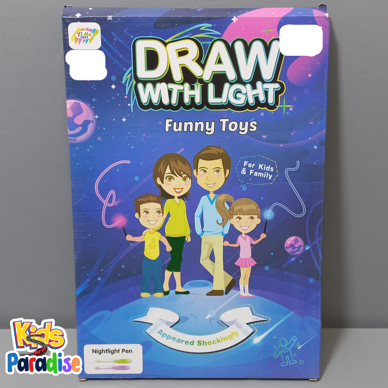 Draw With Light up Drawing Fun Developing Toy Board Portable for School Kids With 2 Nightlight Pen - Multicolor
