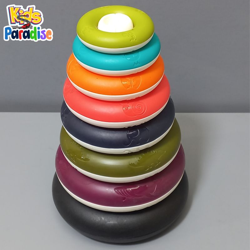 Educational Pyramid Stacking Ring Tower with Hoops Duckie Wheel