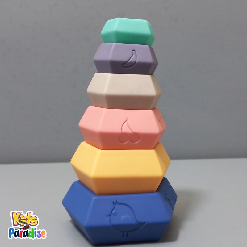 Soft Rubber Folding High Building Blocks 6 Pcs