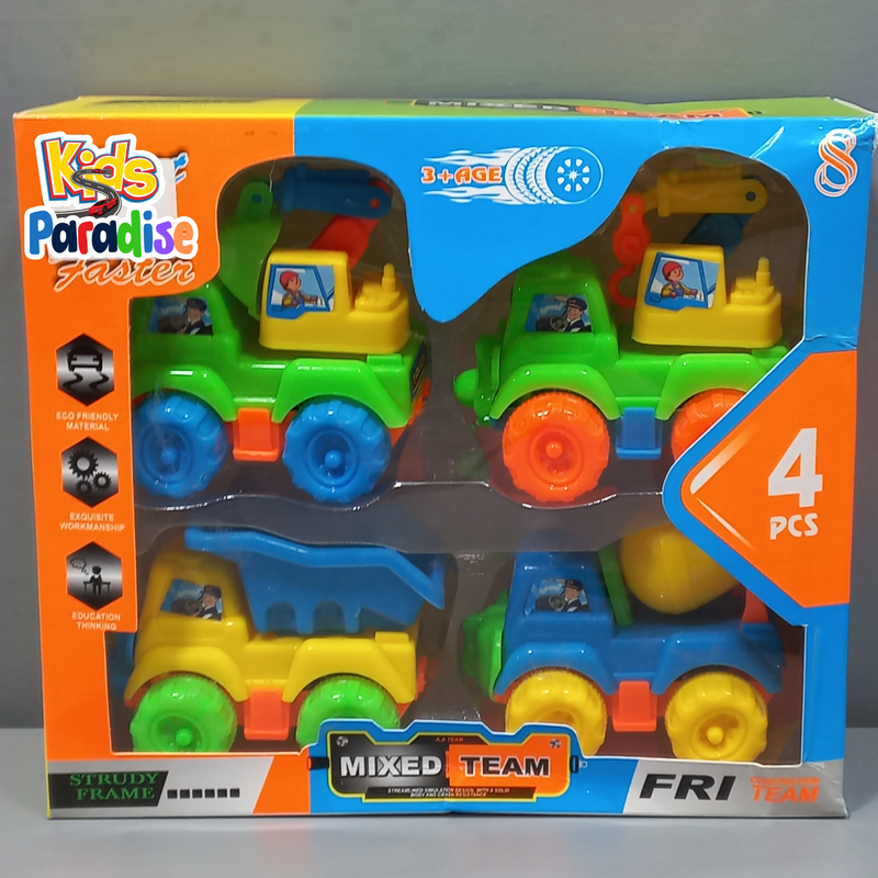 Street King Faster Road Construction 4 Pcs Truck Set