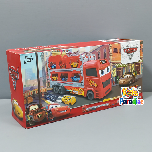 McQueen Double Layer Foldable Truck with Track & Two McQueen Diecast Cars