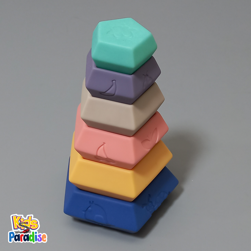 Soft Rubber Folding High Building Blocks 6 Pcs