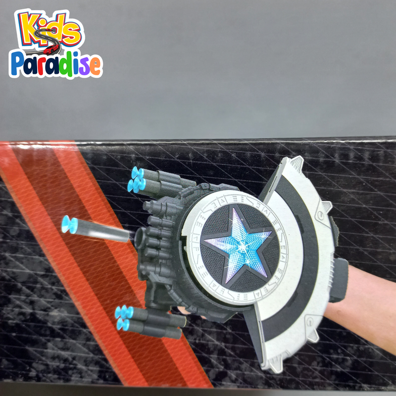 Captain America's shield, with sound and lights, with the launch of soft arrows, 6 pcs, included in the set
