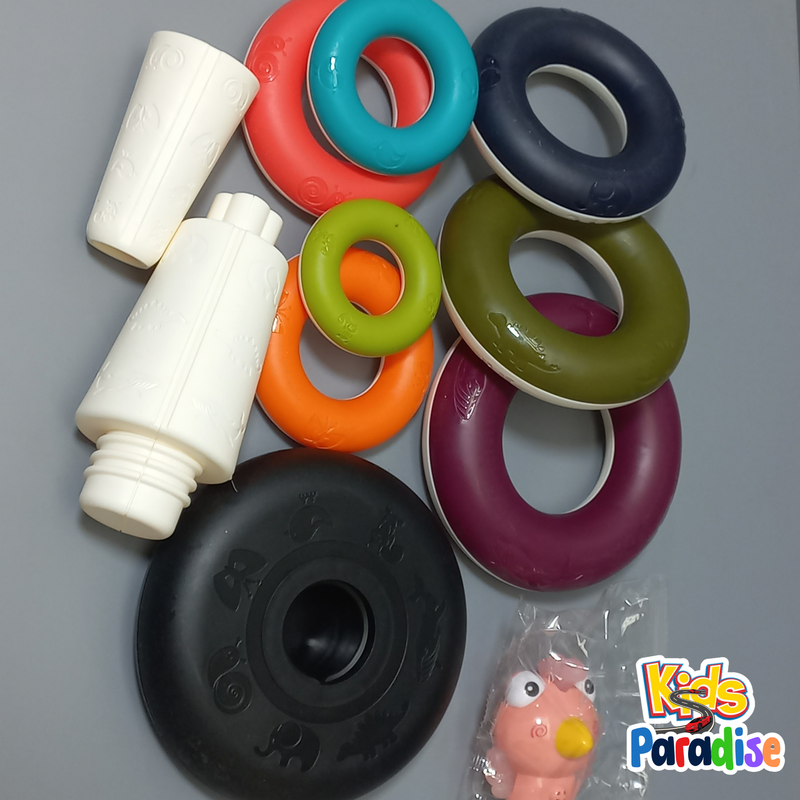 Educational Pyramid Stacking Ring Tower with Hoops Duckie Wheel