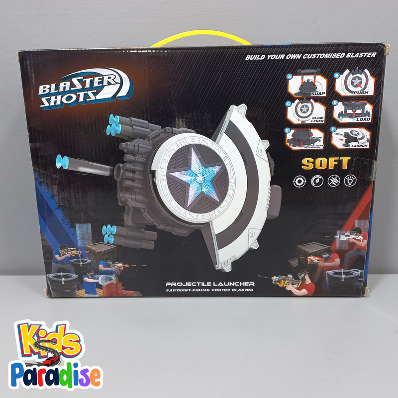 Captain America's shield, with sound and lights, with the launch of soft arrows, 6 pcs, included in the set