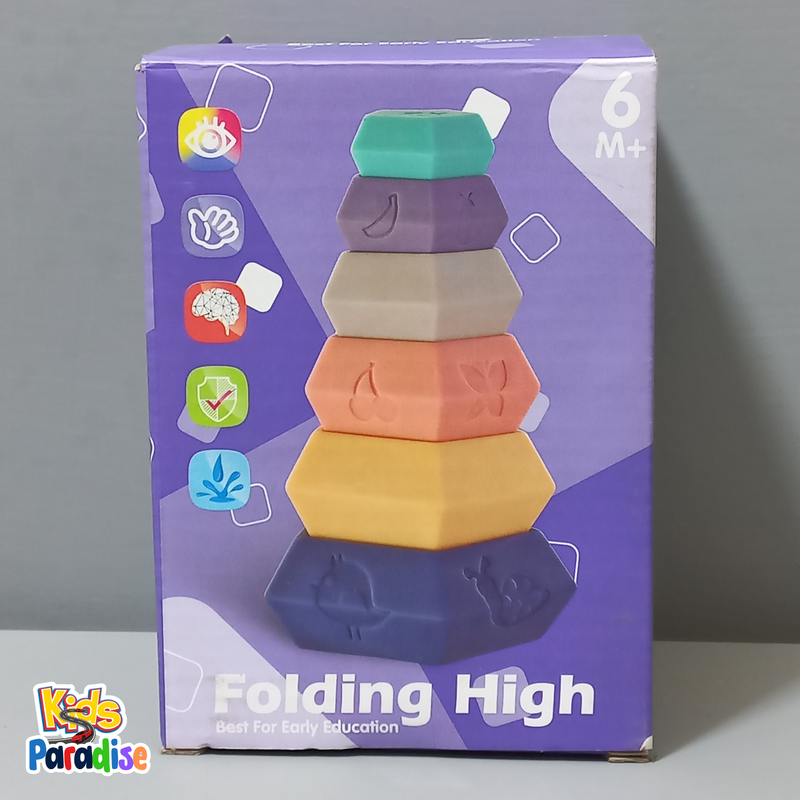 Soft Rubber Folding High Building Blocks 6 Pcs