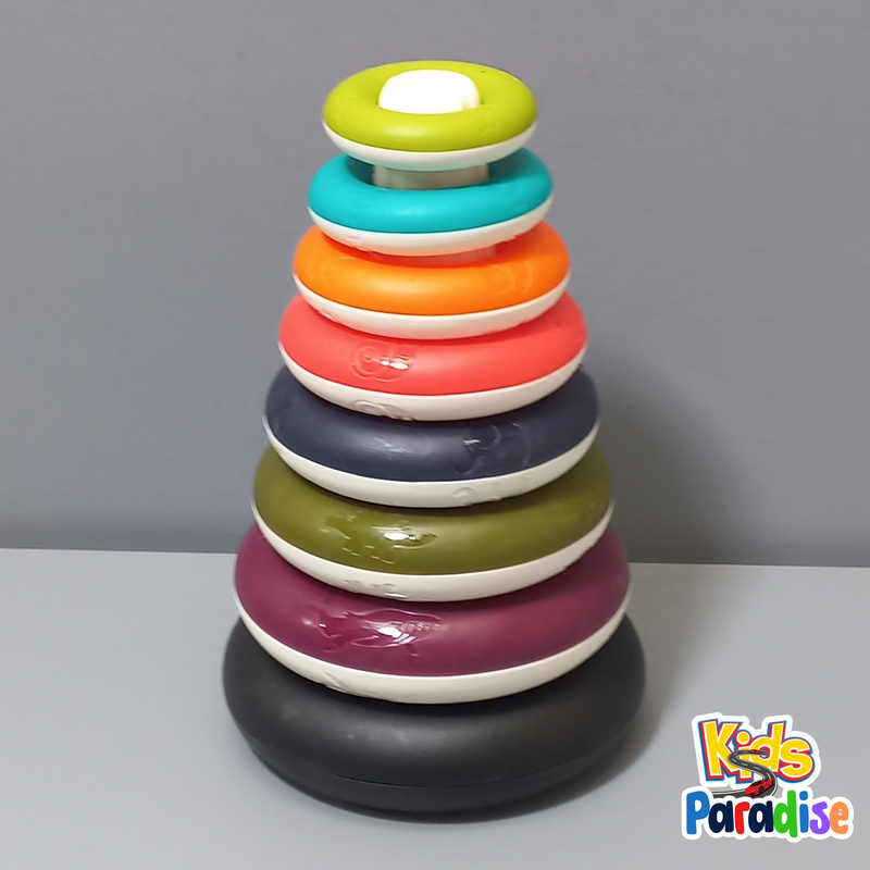 Educational Pyramid Stacking Ring Tower with Hoops Duckie Wheel