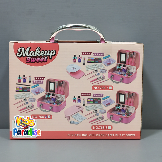 Sweet Make up Kids Makeup Kit for Girl, 22 Pcs Washable Makeup & Nail Art Toy 768-5