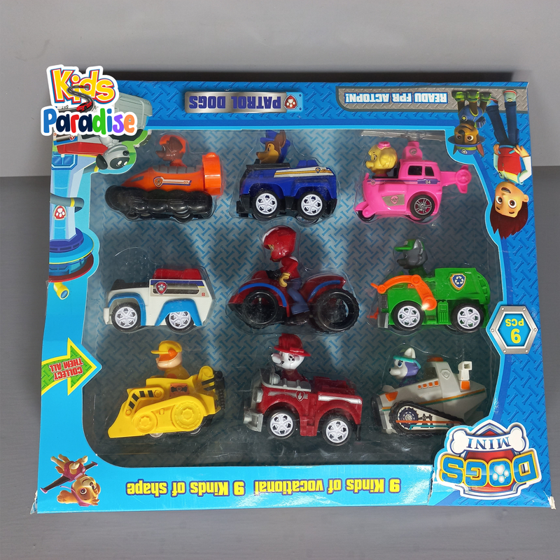 Paw Patrol Pull Back 99C-9 PAWPETROL SET Toy Car 9 in 1