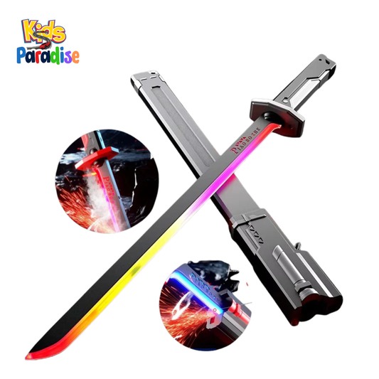 Cyber Katana Laser Sword with Futuristic Sheath Multicolor LED Glowing Toy