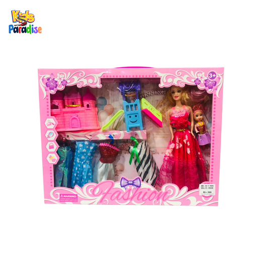 Fashion Doll Playset with Dresses, Accessories & Mini Play Pieces