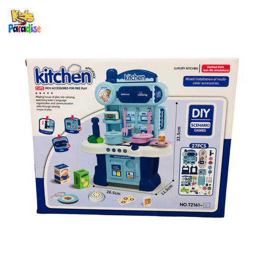 Kids Kitchen Play Set with Lights & Music – Pretend Cooking Toy for Children
