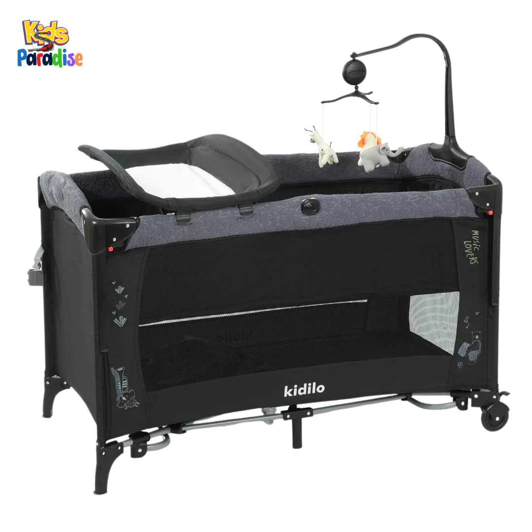 Kidilo Multifunctional Baby Bed & Play-Pen – Safe Crib, Playpen & Cradle for Infants