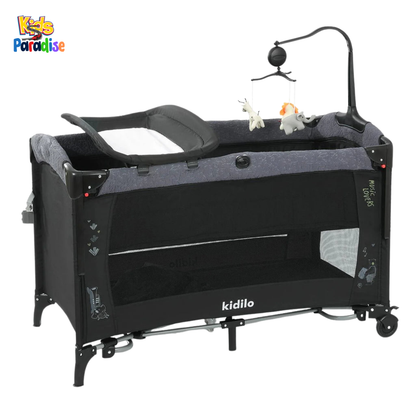 Kidilo Multifunctional Baby Bed & Play-Pen – Safe Crib, Playpen & Cradle for Infants