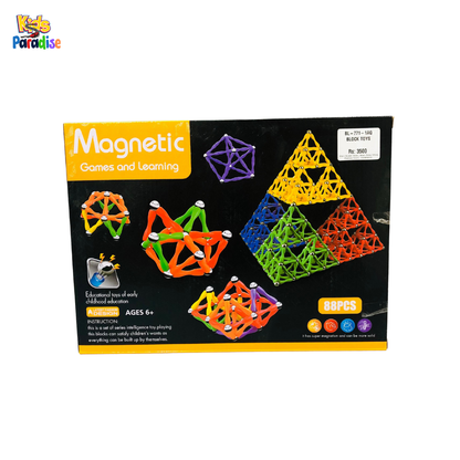 Magnetic Games and Learning: 88-Piece Building Set BL-771-1AQ