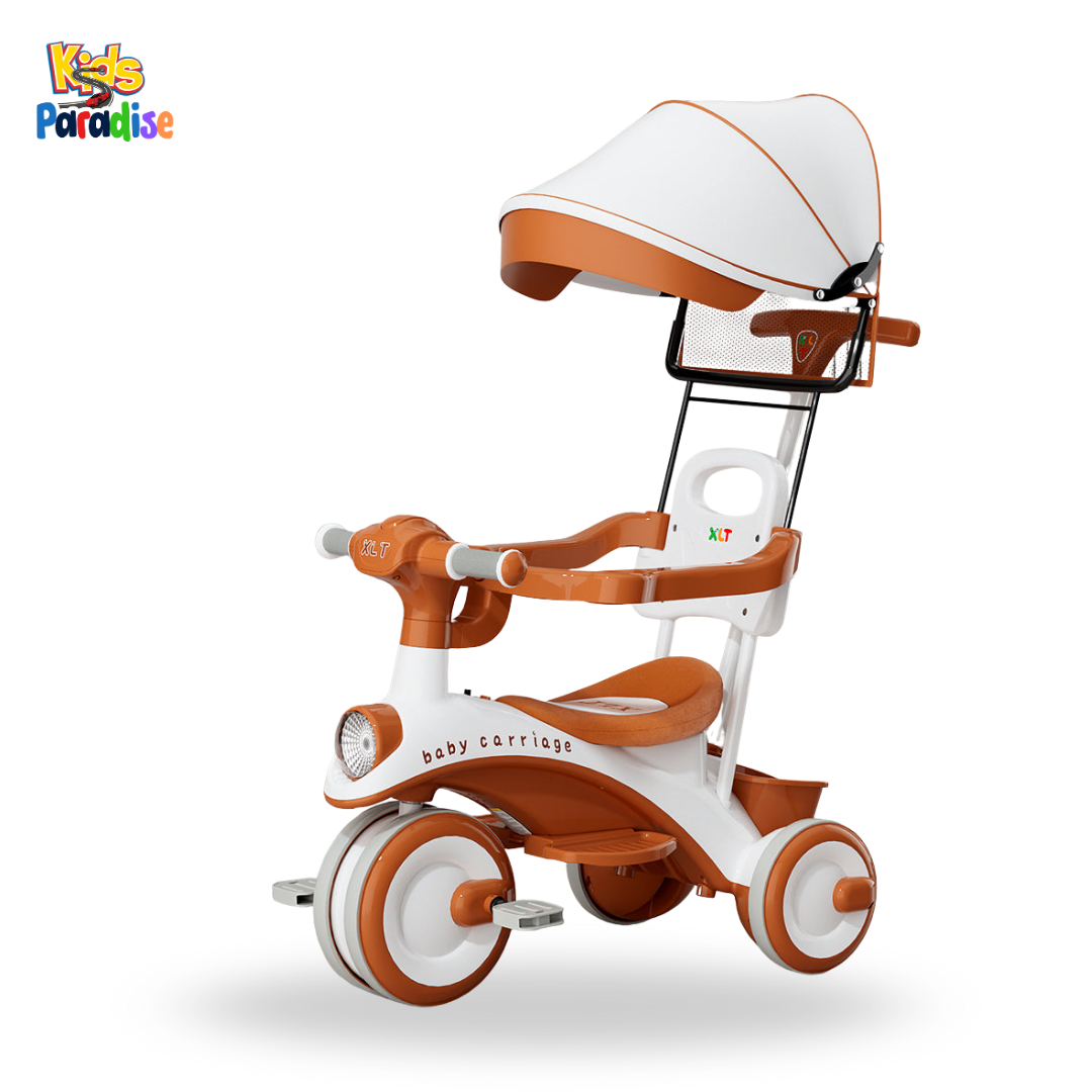 Kids Tricycle BD244 – 3-Wheel Push-Trike with Sun Canopy & Safety Guard