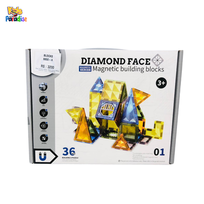 Diamond Face Magnetic Building Blocks – 36-Piece 3D Creative Set 6650-A