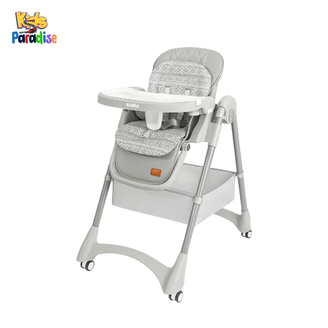 Kidilo KD3-3 Adjustable 3-in-1 Baby Feeding Chair with Recline & Wheels