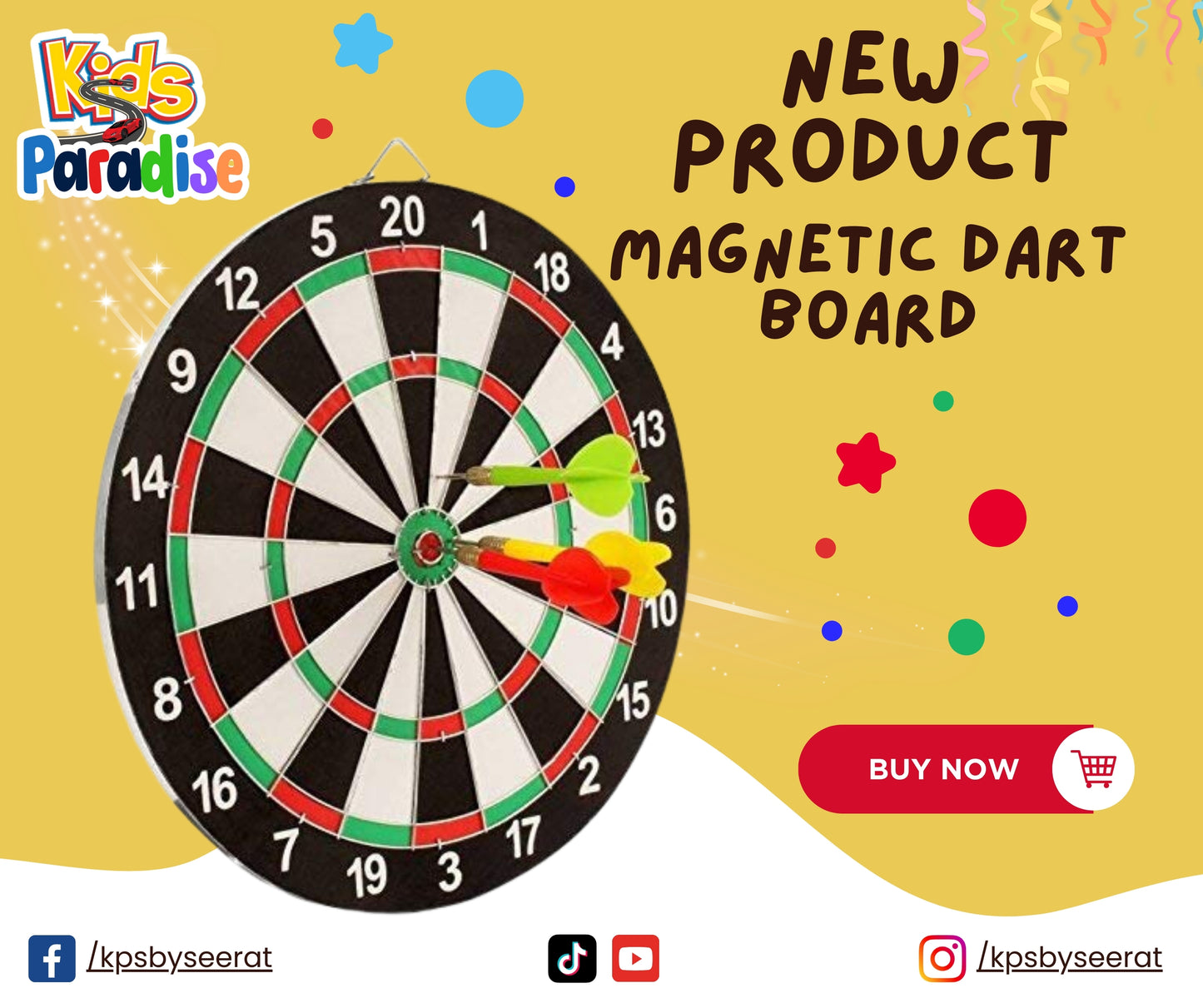 Magnetic Dart Board Game - 16 Inches