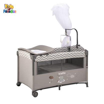Kidilo Convertible Bedside Crib & Playpen T-701L – Adjustable Bedside Bassinet for Newborns
