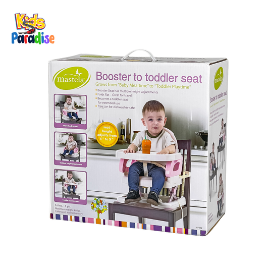 Mastela 2-in-1 Booster to Toddler Seat – Folding Dining Chair (Pink)