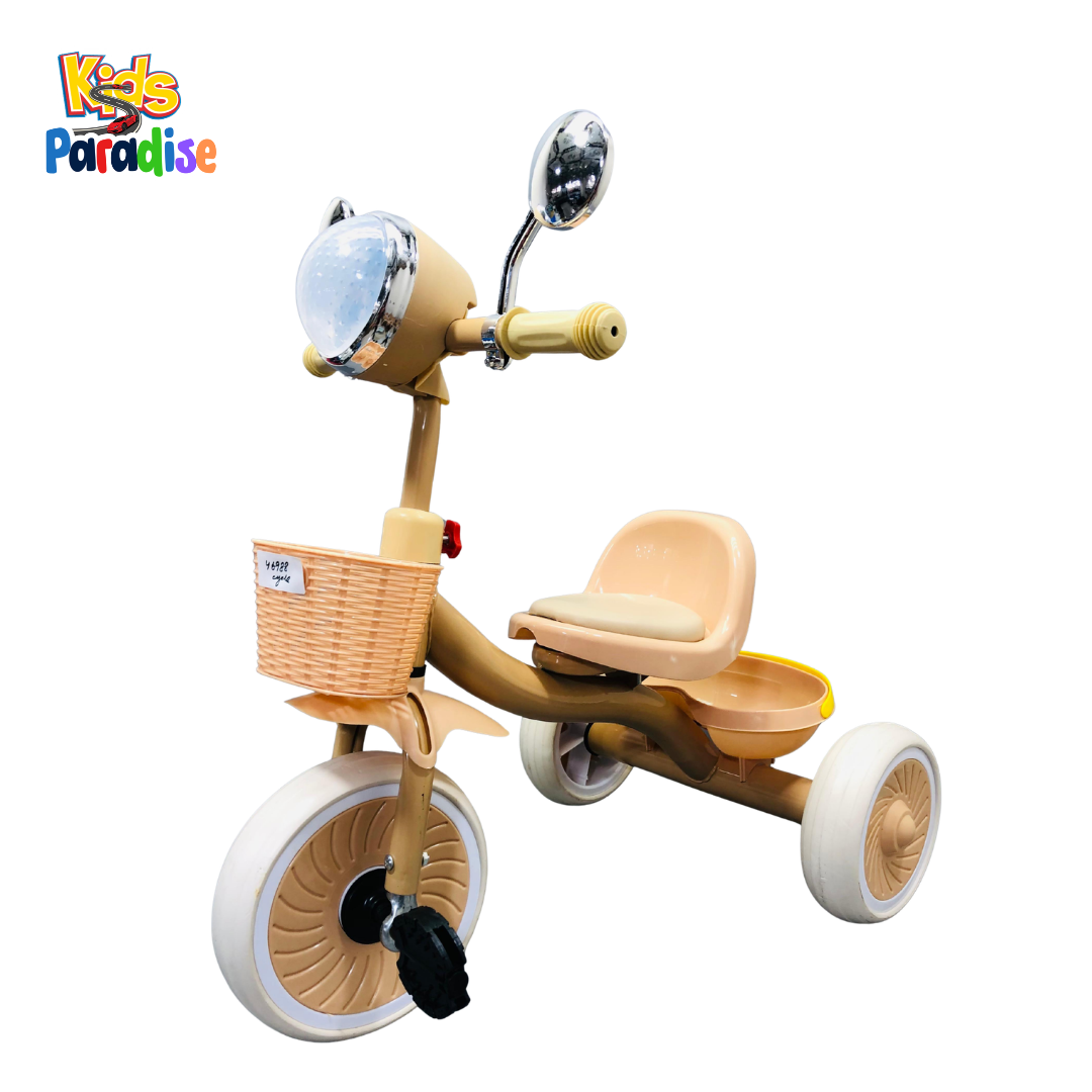 Vintage Style Kids Musical Tricycle with Chrome Mirrors 698