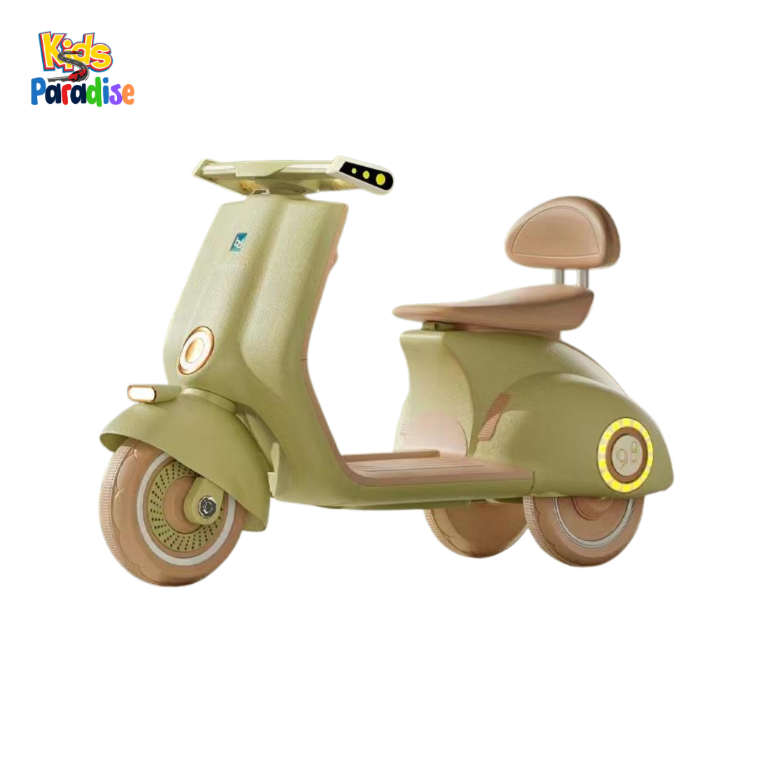 Kids Vespa Ride-On Bike – Retro Style Electric Scooter with Lights & Music