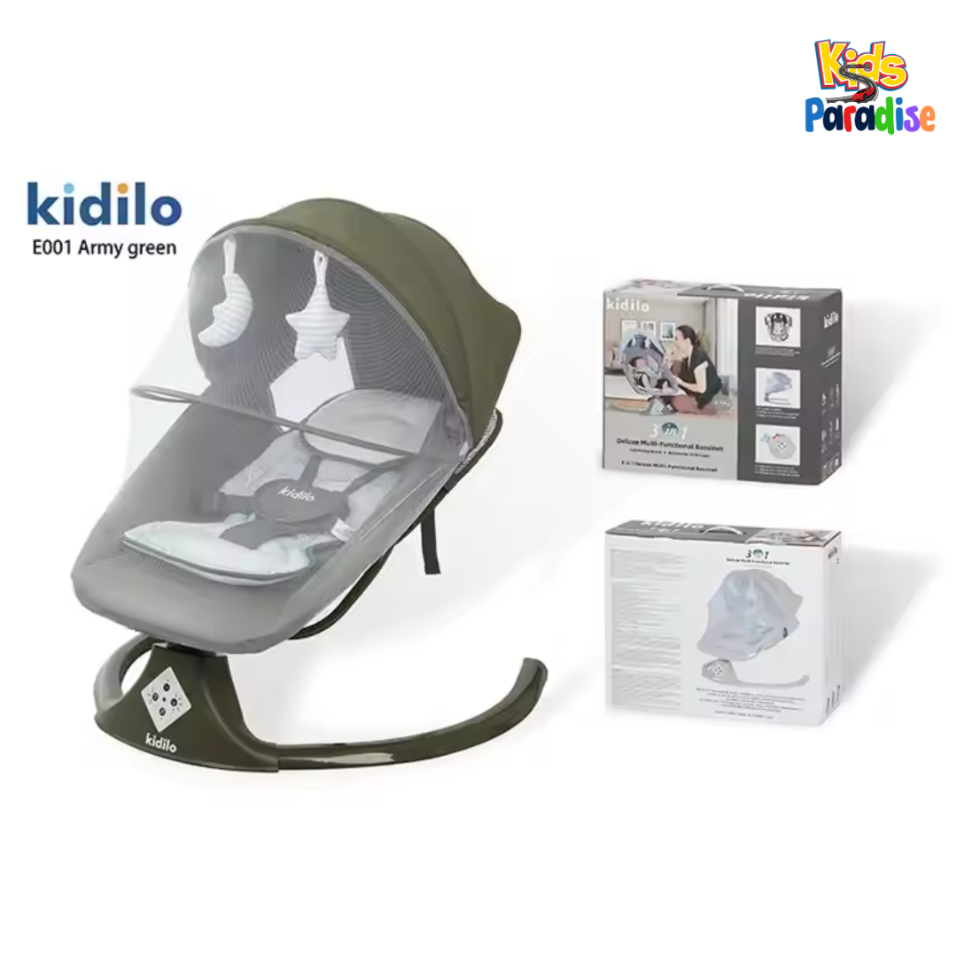 Kidilo E-001 Electric Baby Swing with Bluetooth, Remote Control & Mosquito Net