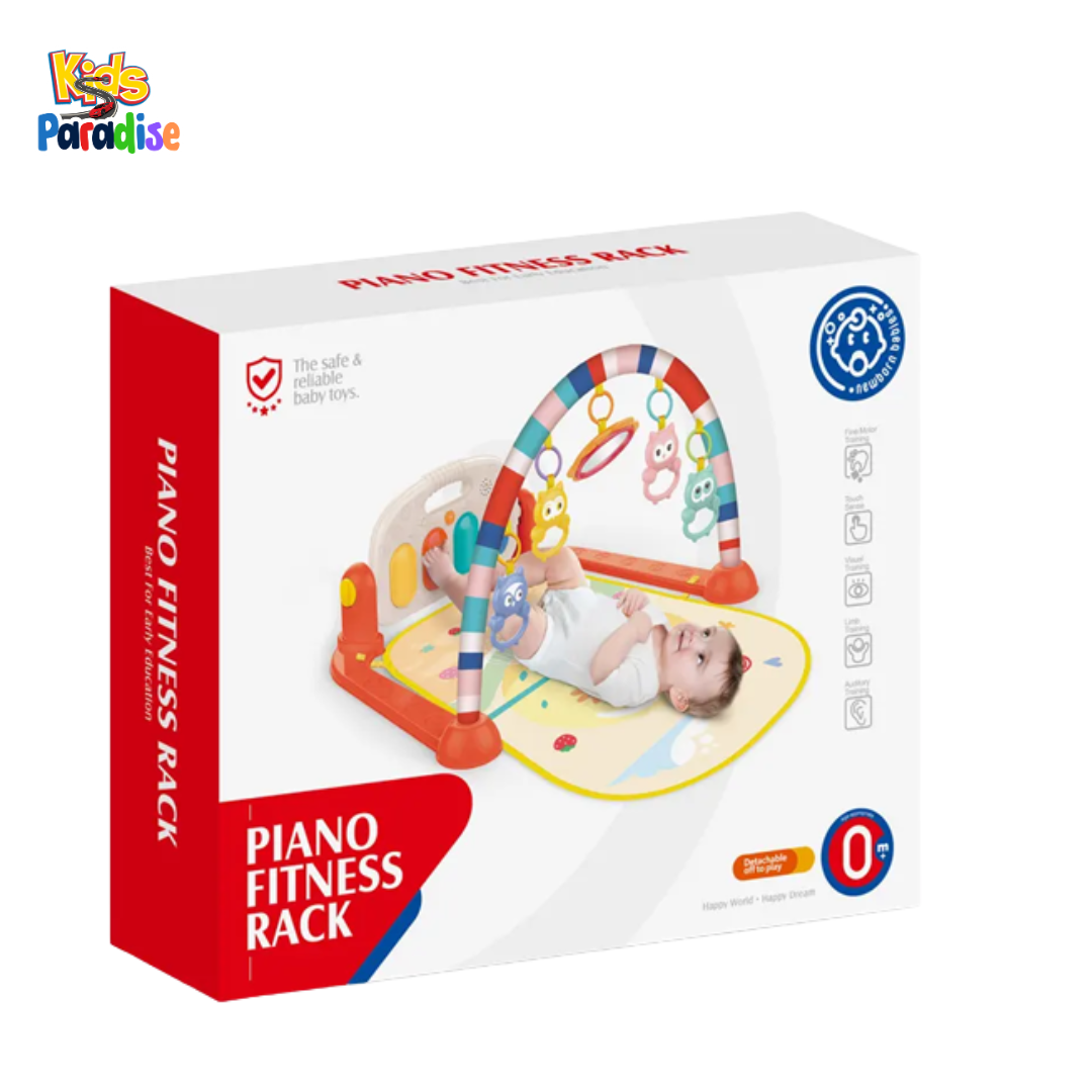 Piano Fitness Rack 3-in-1 Baby Gym Mat — Play Gym, Musical Piano & Tummy-Time Mat for Infants