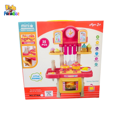 Little Kitchen Play Set with Light & Sound – Interactive Kids Cooking Toy