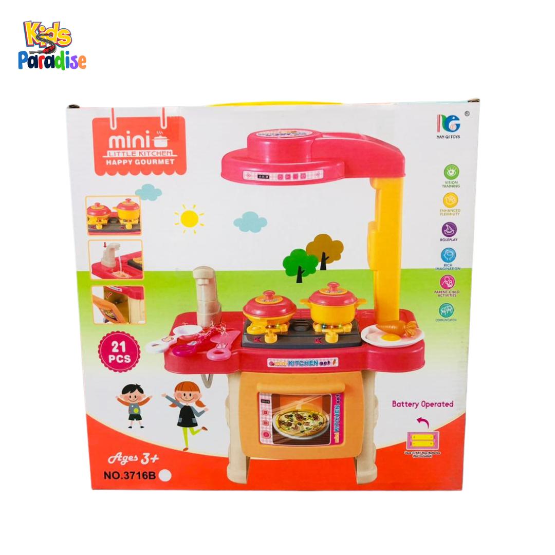 Little Kitchen Play Set with Light & Sound – Interactive Kids Cooking Toy