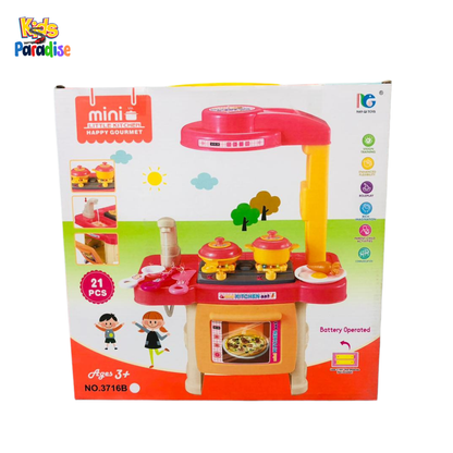 Little Kitchen Play Set with Light & Sound – Interactive Kids Cooking Toy