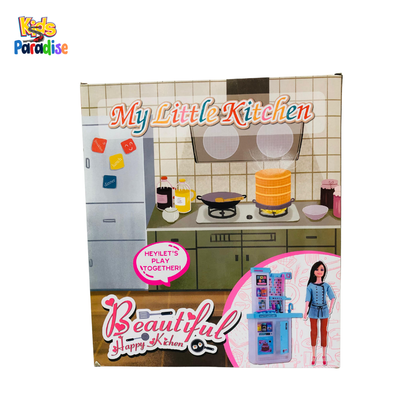 Beautiful Kitchen Doll Set with Miniature Stove and Cooking Utensils