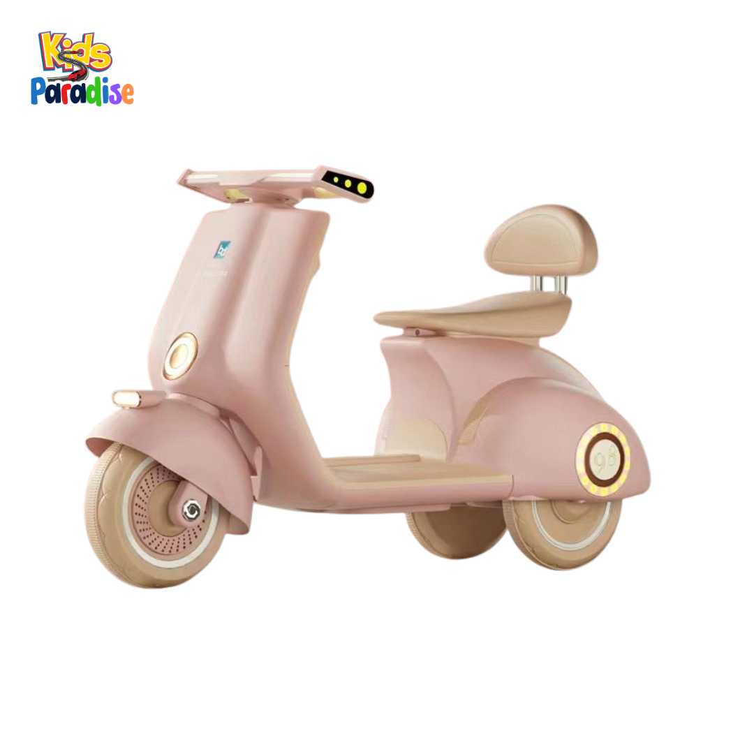 Kids Vespa Ride-On Bike – Retro Style Electric Scooter with Lights & Music