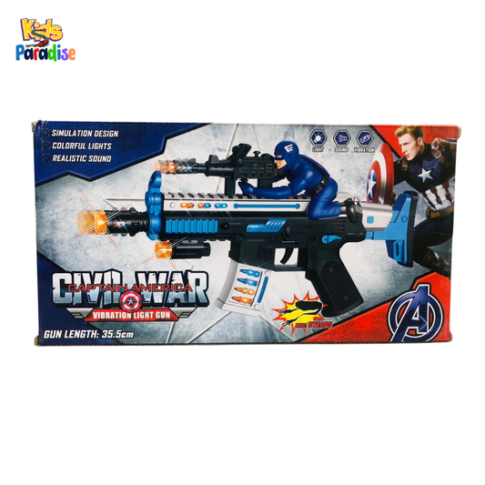 Captain America Civil War Light & Sound Toy Gun with Vibration Effects