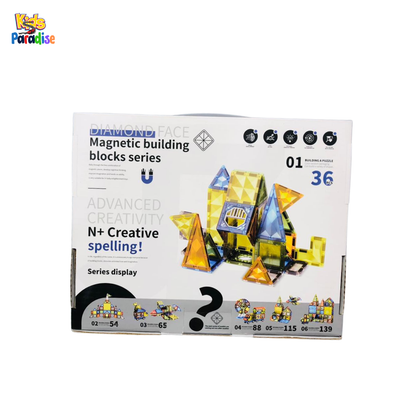 Diamond Face Magnetic Building Blocks – 36-Piece 3D Creative Set 6650-A