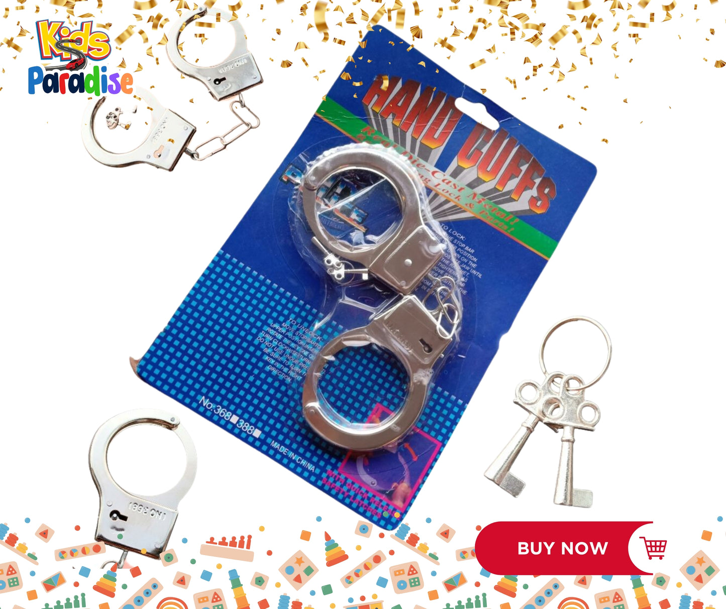 Metal Handcuffs with Keys Kid-Sized