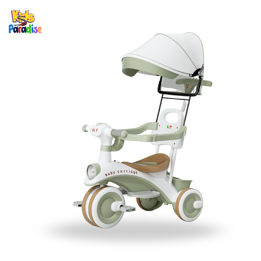 Kids Tricycle BD244 – 3-Wheel Push-Trike with Sun Canopy & Safety Guard