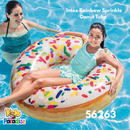 Dessert for the Pool – Intex Rainbow Sprinkle Donut Tube | 56263