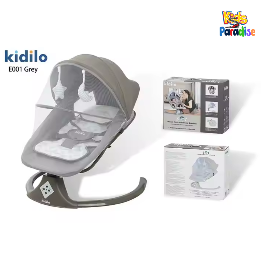 Kidilo E-001 Electric Baby Swing with Bluetooth, Remote Control & Mosquito Net