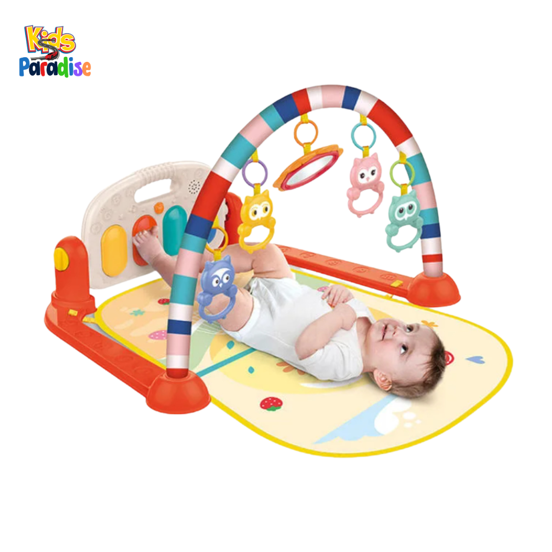 Piano Fitness Rack 3-in-1 Baby Gym Mat — Play Gym, Musical Piano & Tummy-Time Mat for Infants