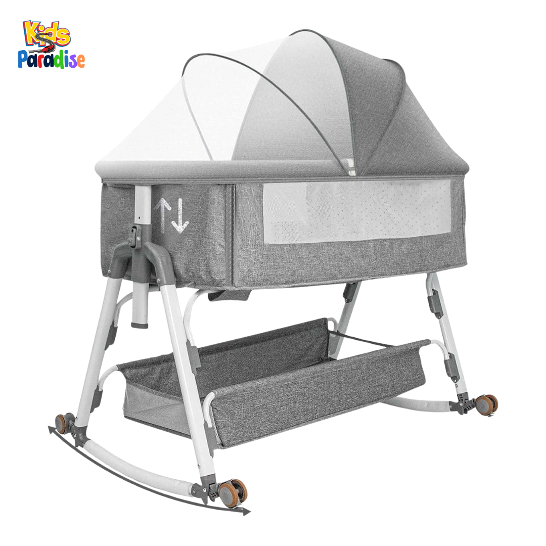 Kidilo Baby Bed – Adjustable Bedside Crib with Rocking & Mosquito Net